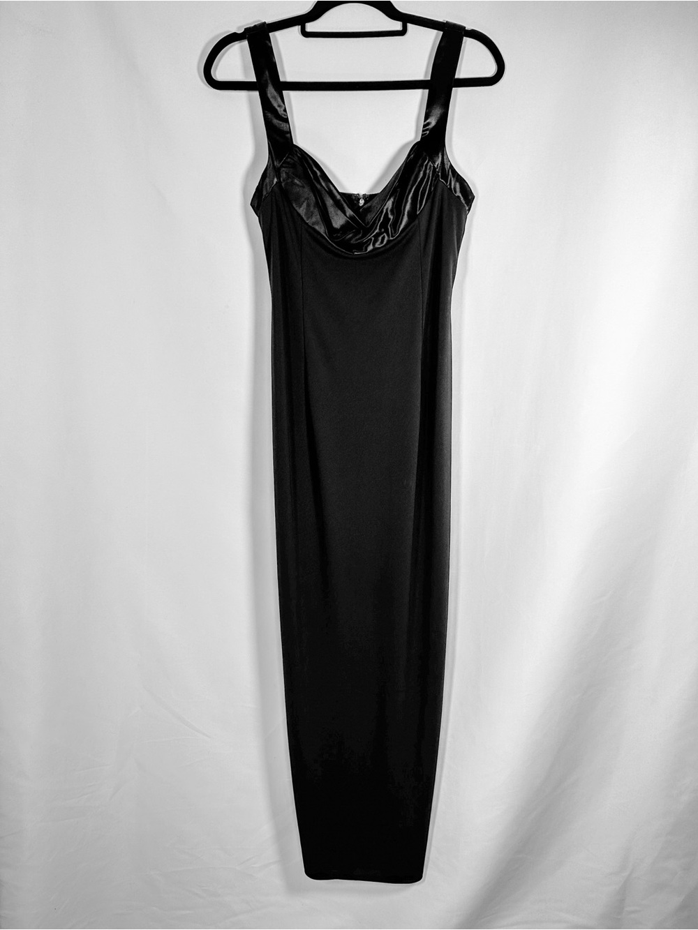 Vintage 90s Dawn Joy Satin Cowl Neck Formal Dress